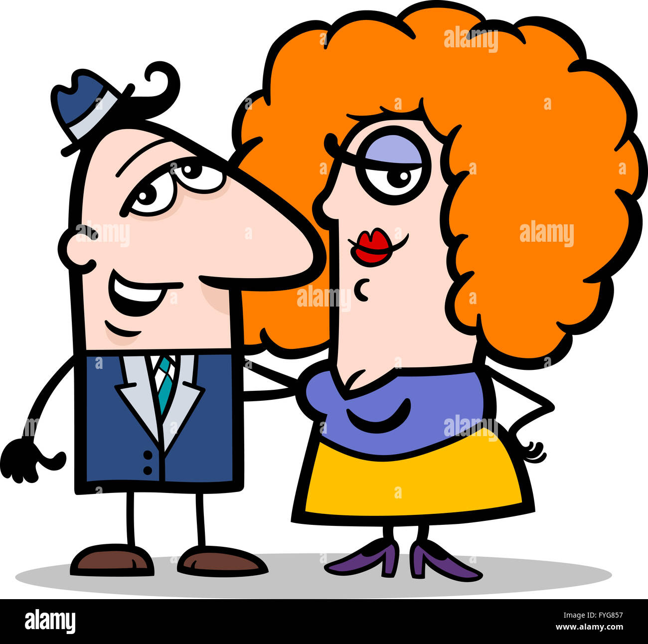 Lustige Karikatur Fur Mann Und Frau Paar Stockfotografie Alamy