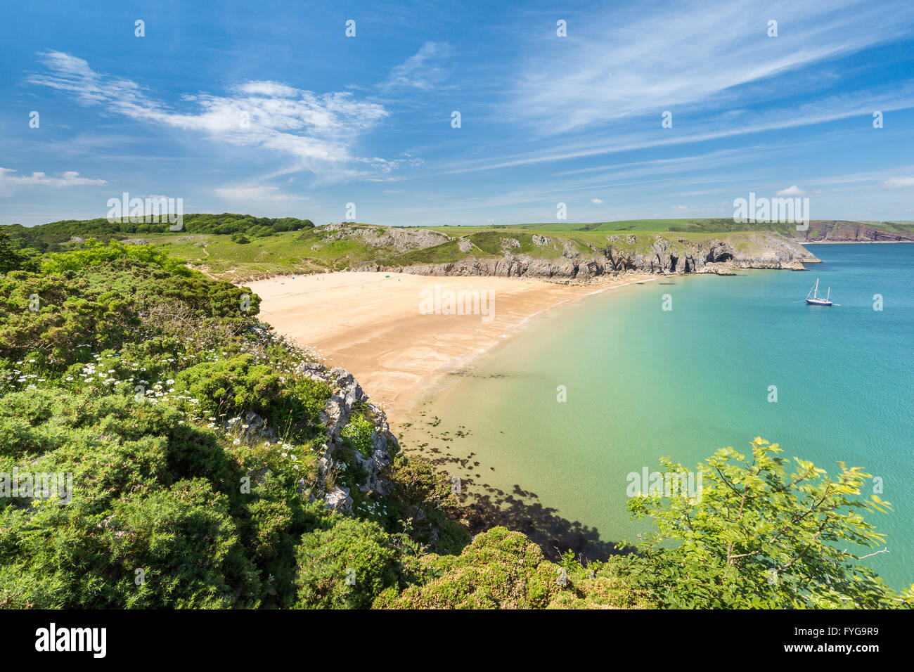 Barafundle Bay - Pembrokeshire Stockfoto