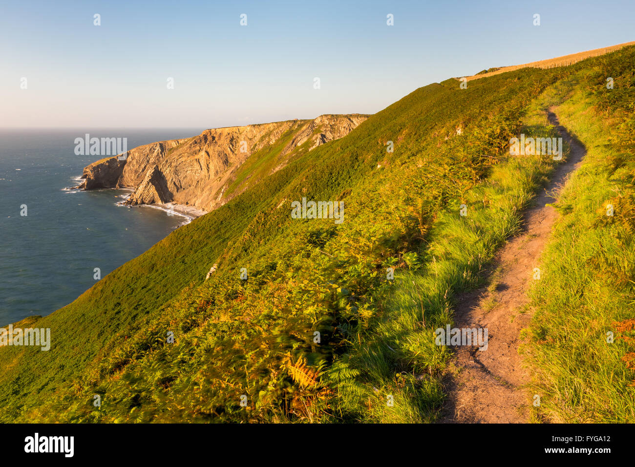 Cemaes Head Felsformationen und Küstenweg - Pembrokeshire Stockfoto
