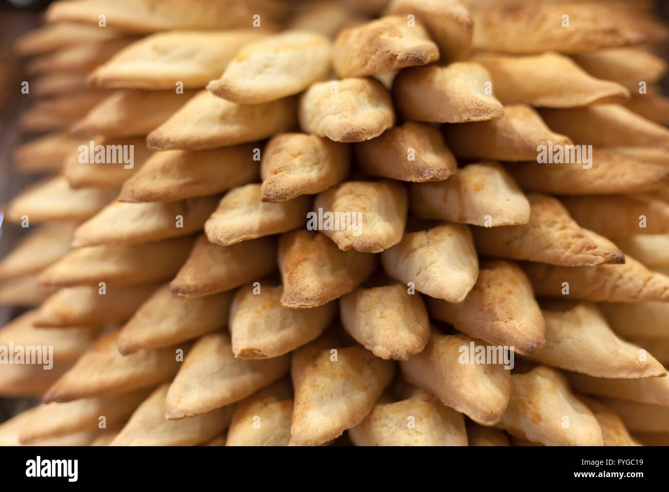 Typische belgische Kekse in einem Geschäft in Brüssel, Belgien. Stockfoto