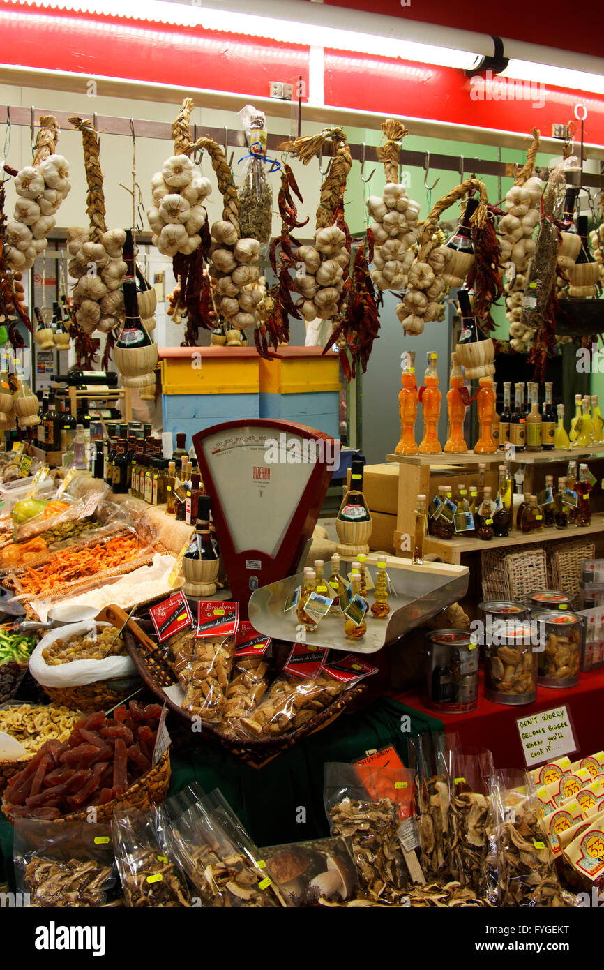 Indoor-Lebensmittelmarkt, Florenz, Italien Stockfoto