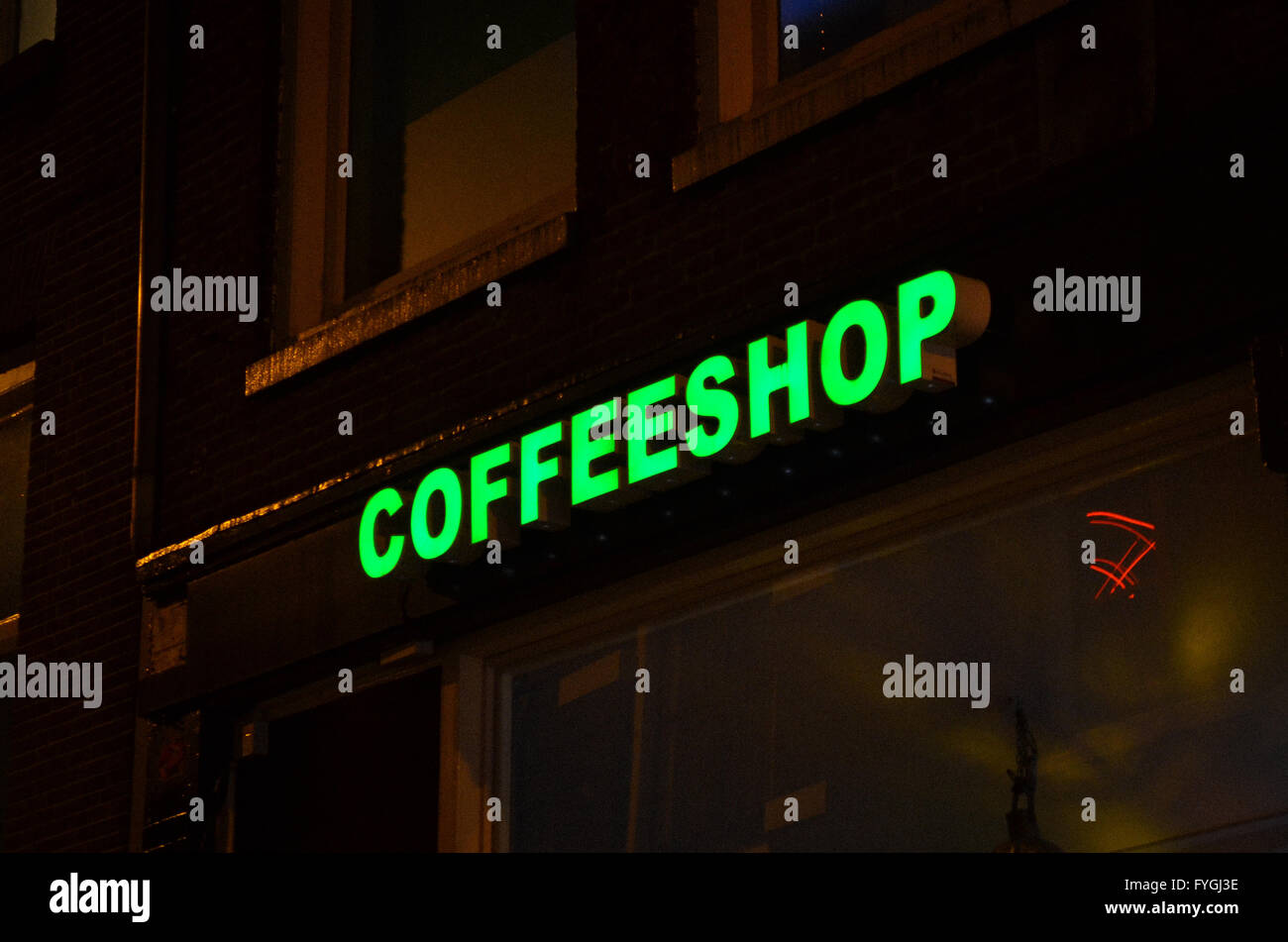 Coffeeshop in Amsterdam, Niederlande Stockfoto