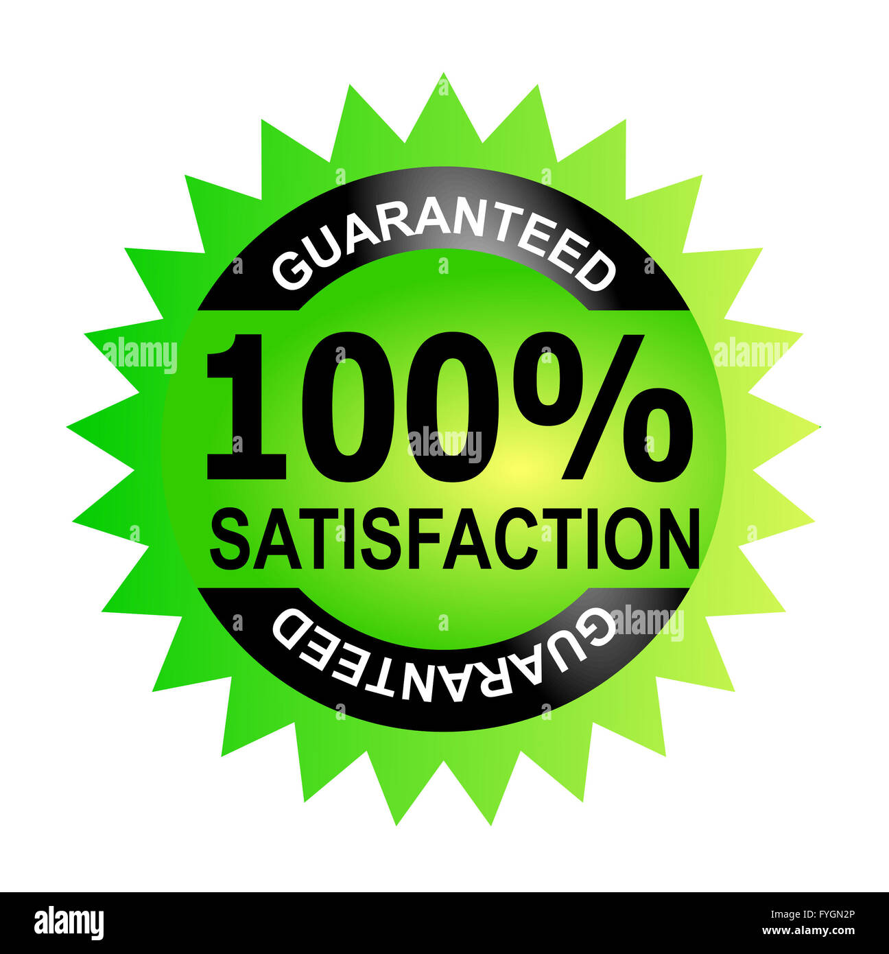 100 % Zufriedenheit garantiert Stockfoto