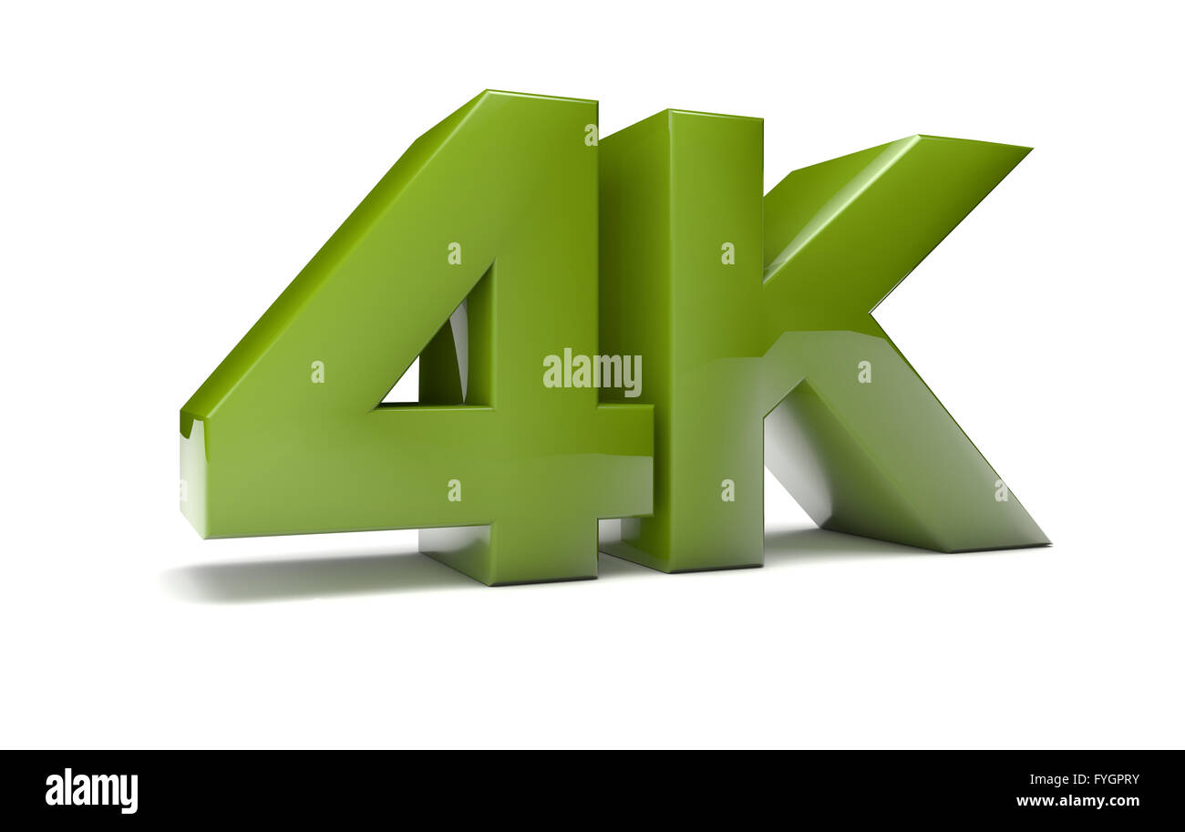 Rendern von Text 4k Stockfoto