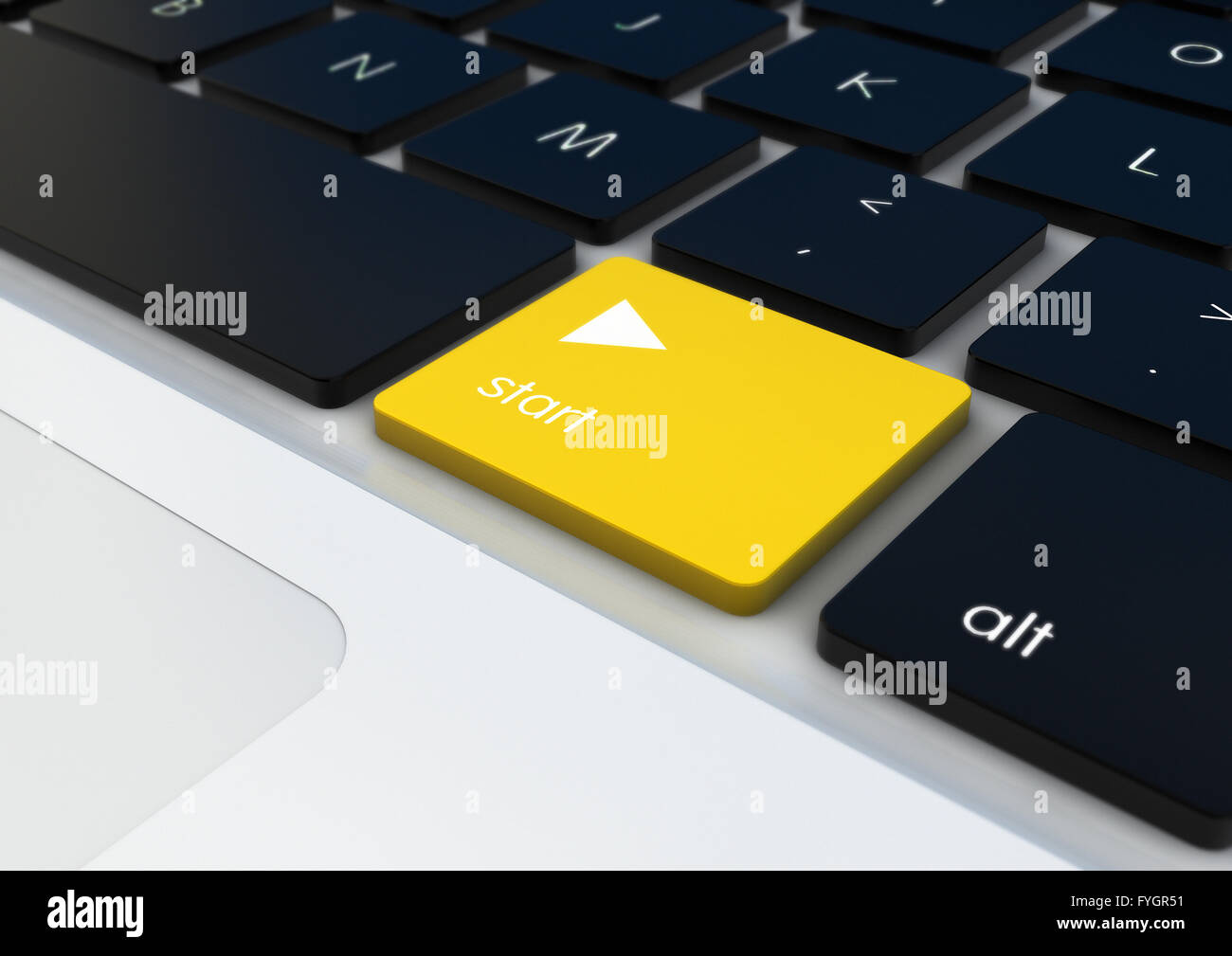 Start-Taste auf der Tastatur Stockfoto