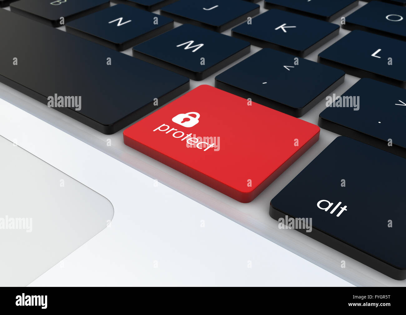Sicherheitskonzept: schützen-Taste auf einer Tastatur Stockfoto