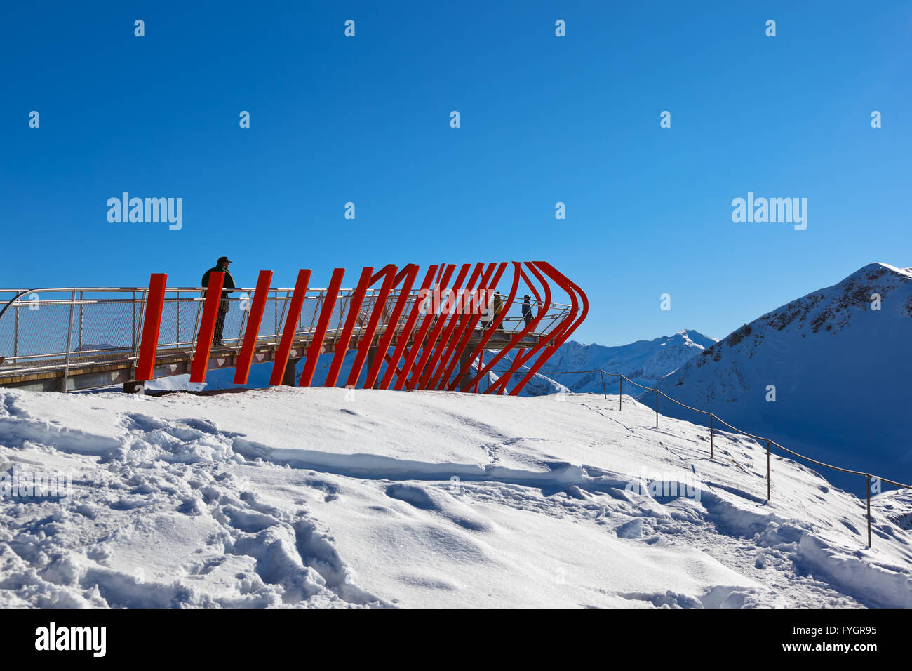 Aussichtspunkt am Berge Skigebiet Bad Gastein - Österreich Stockfoto