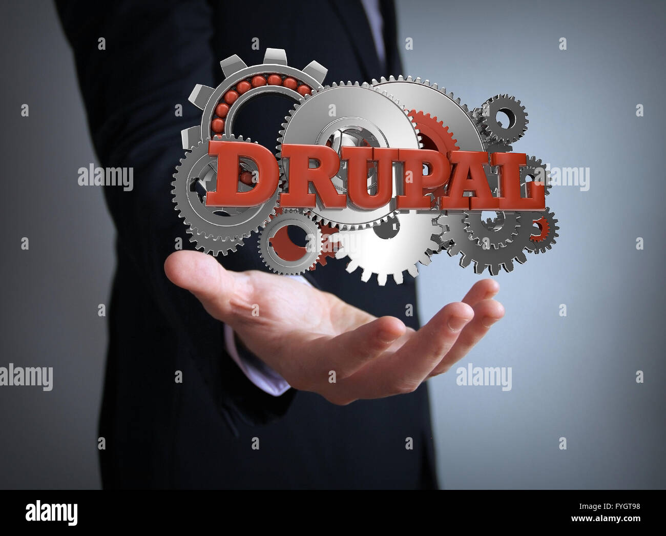 Drupal Programmierung Geschäftsmann Stockfoto