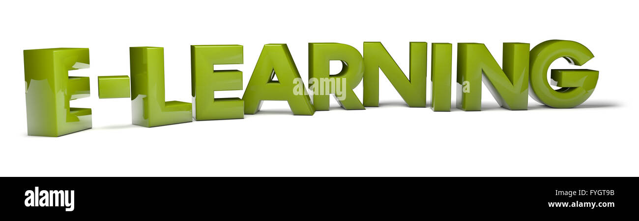Rendern von Text-e-learning Stockfoto
