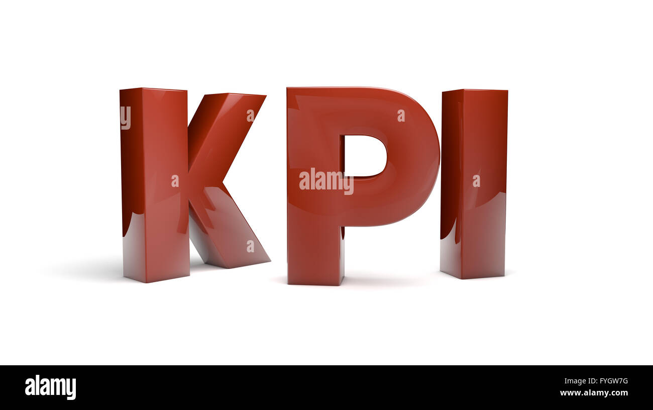 Rendern von Text kpi Stockfoto