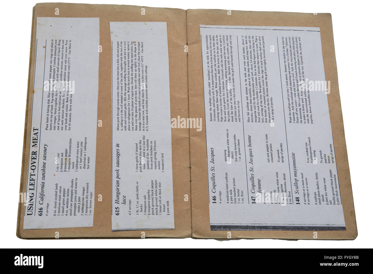 Schwartz Schrott Rezeptbuch mit antiken Rezepten Stockfoto