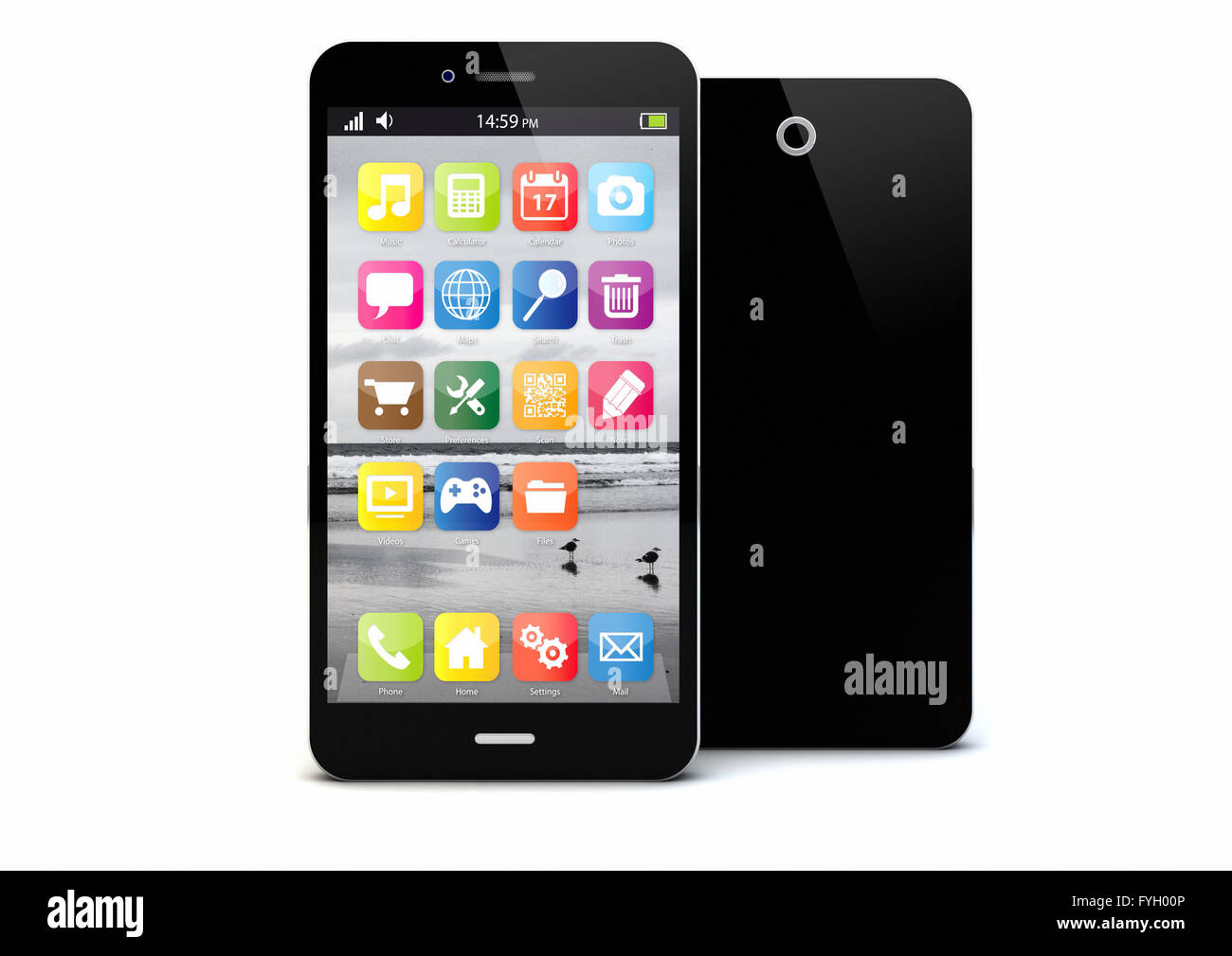 der Bildschirm und Rückseite Smartphone zu rendern. Stockfoto