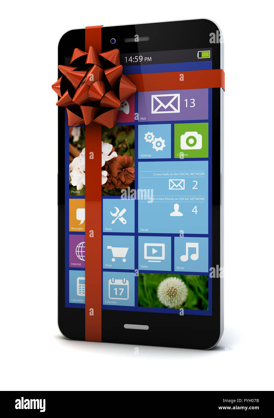 Smartphone zu machen, mit einem Band Stockfoto