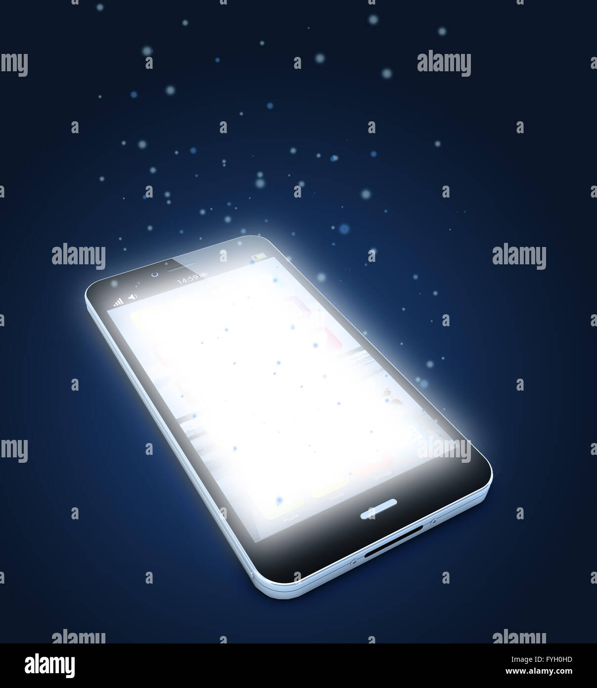 Rendern einer ursprünglichen Smartphone-Illustration Stockfoto