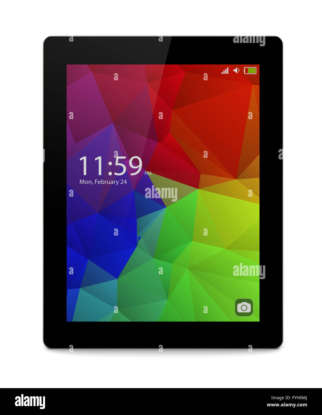 Mobilität und moderne drahtlose Telekommunikation-Technologie-Business-Konzept: Tablet-Computer PC mit bunten Oberfläche isoliert Stockfoto