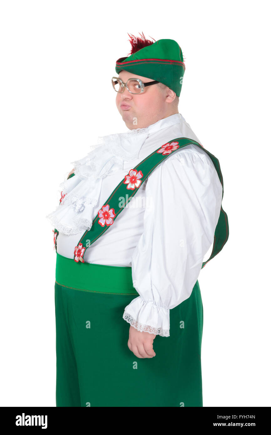 Lustigen dicken Mann deutsche Bayerische Kleidung Stockfoto