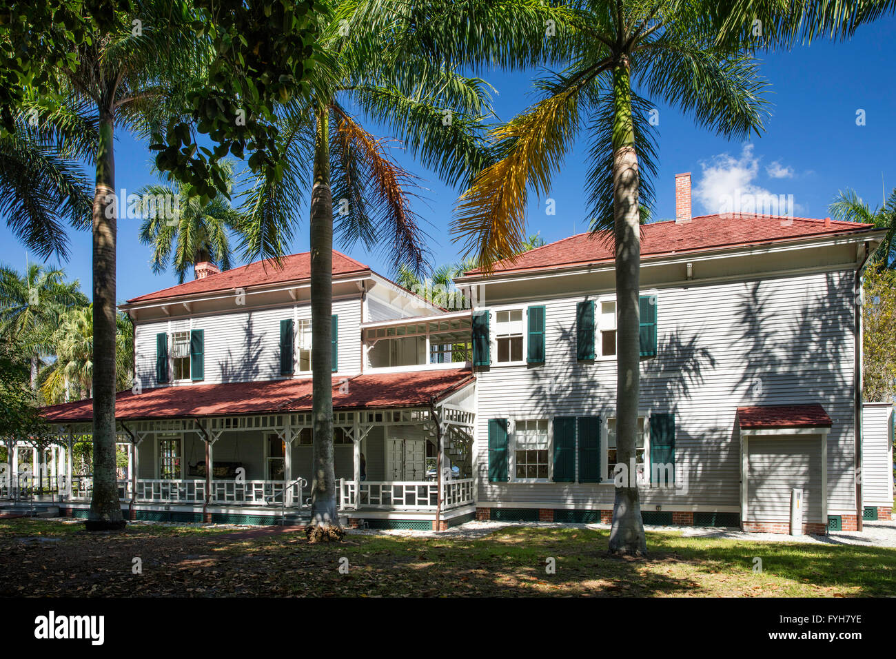 "Seminole Lodge" - Winter-Haus des Erfinders Thomas Edison, Fort Myers, Florida, USA Stockfoto