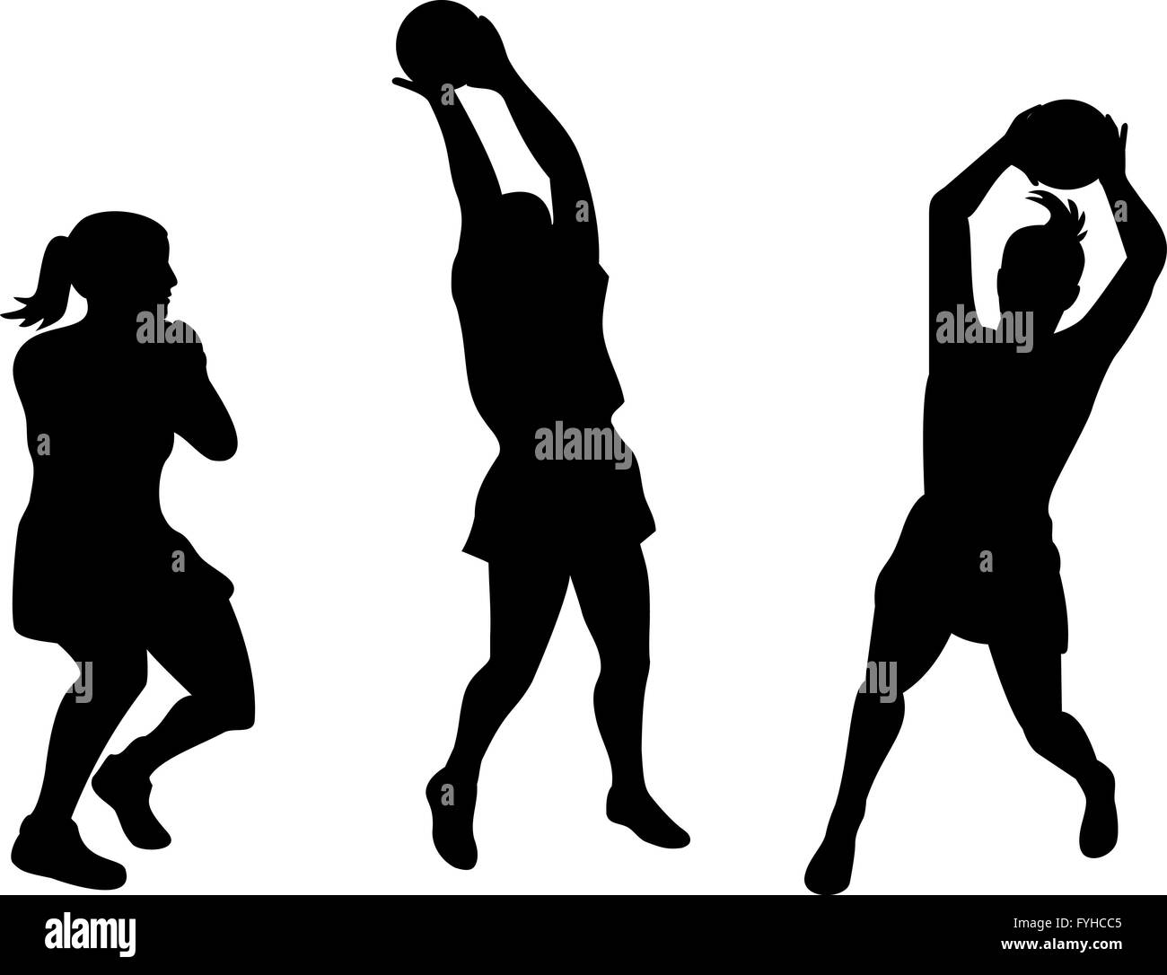 Netball Spieler fangen ball Stockfoto
