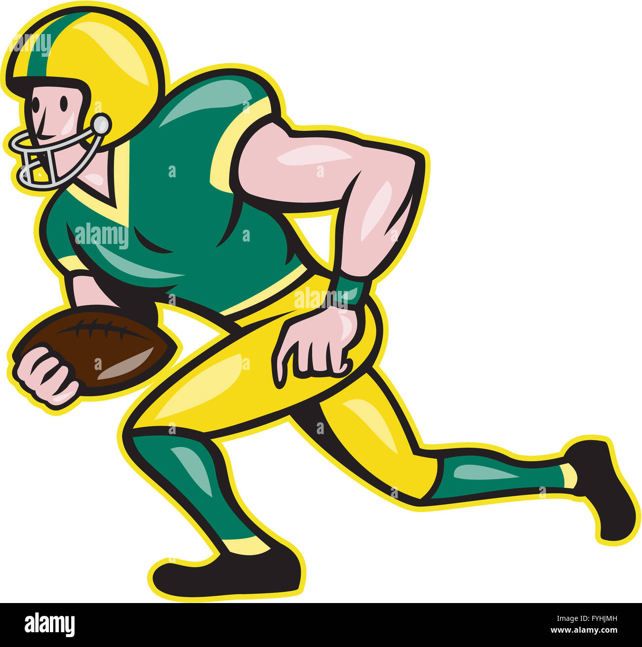 American Football Wide Receiver läuft Ball Stockfoto