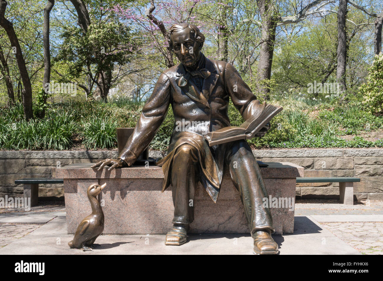 Hans Christian Andersen Statue, Central Park, New York Stockfotografie
