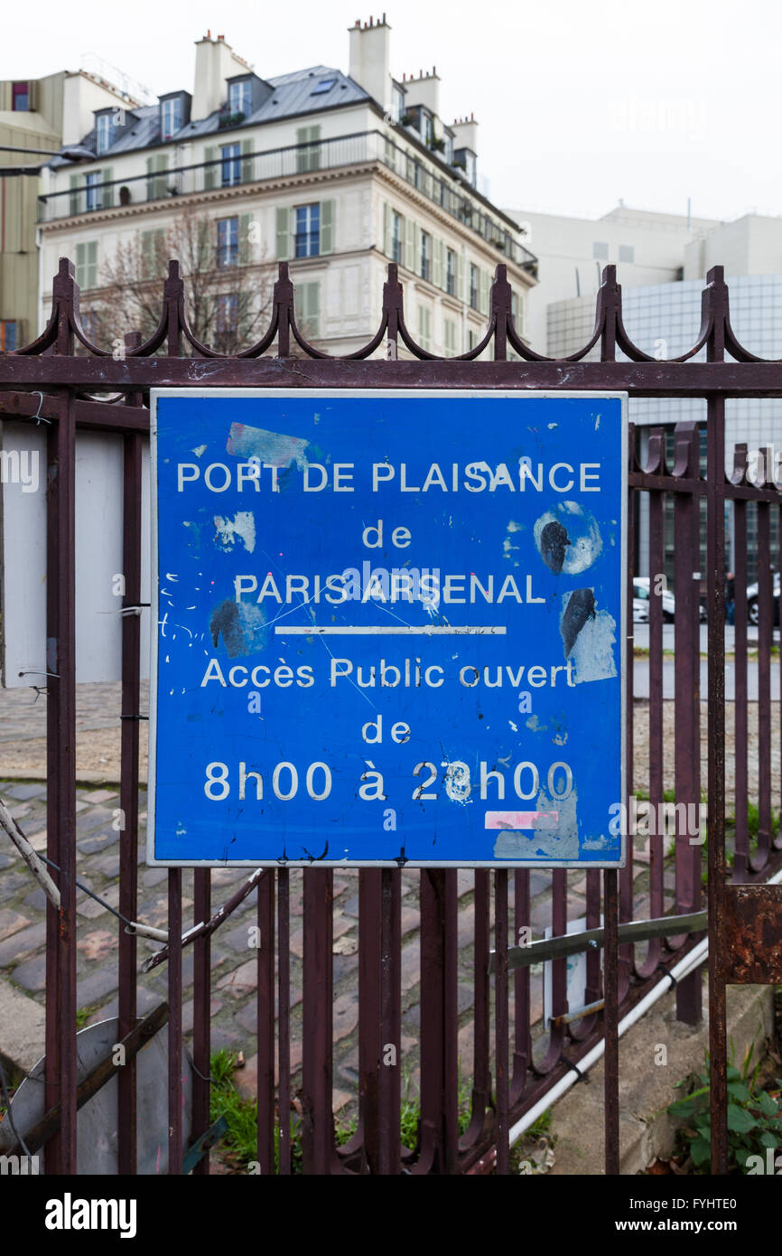 Port de l ' Arsenal, Paris, 2015 Stockfoto