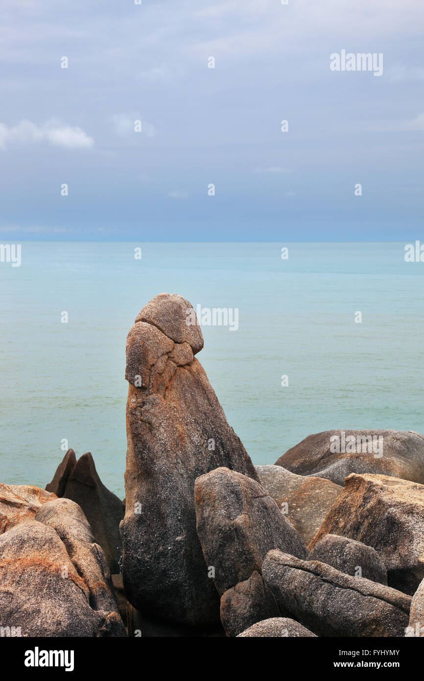 Die Stones, Oma und Opa auf die Küste von Lamai Beach Stockfoto