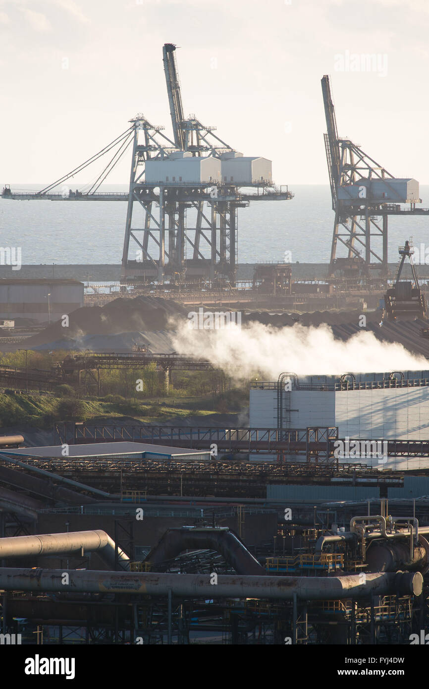 Tata Steel Stahlwerk in Port Talbot, South Wales. Stockfoto
