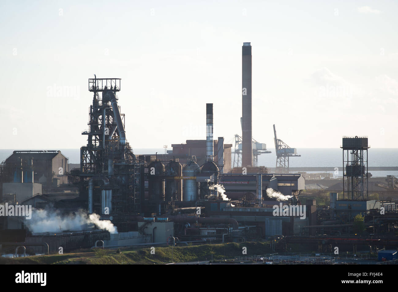 Tata Steel Stahlwerk in Port Talbot, South Wales. Stockfoto
