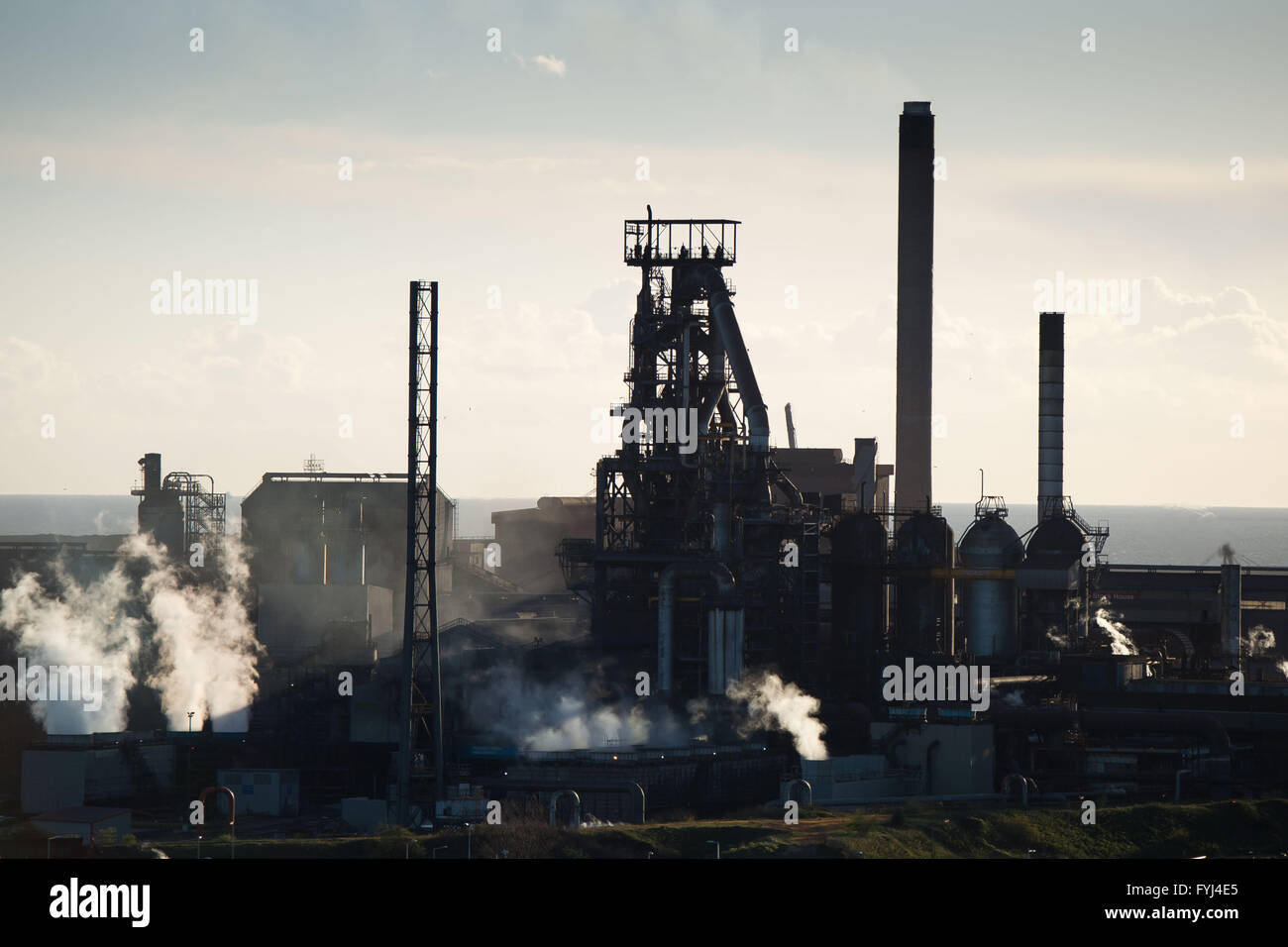 Tata Steel Stahlwerk in Port Talbot, South Wales. Stockfoto