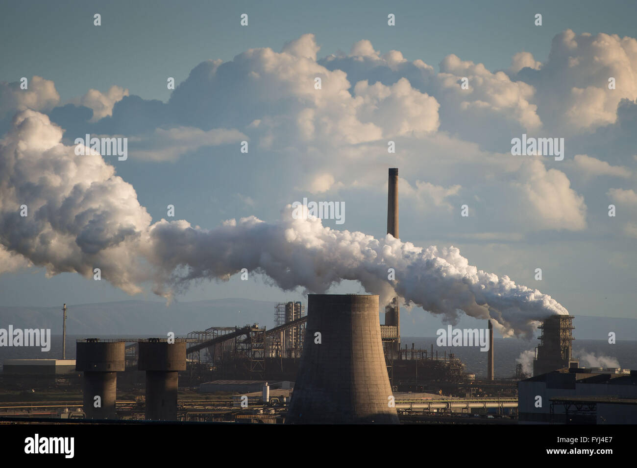 Tata Steel Stahlwerk in Port Talbot, South Wales. Stockfoto