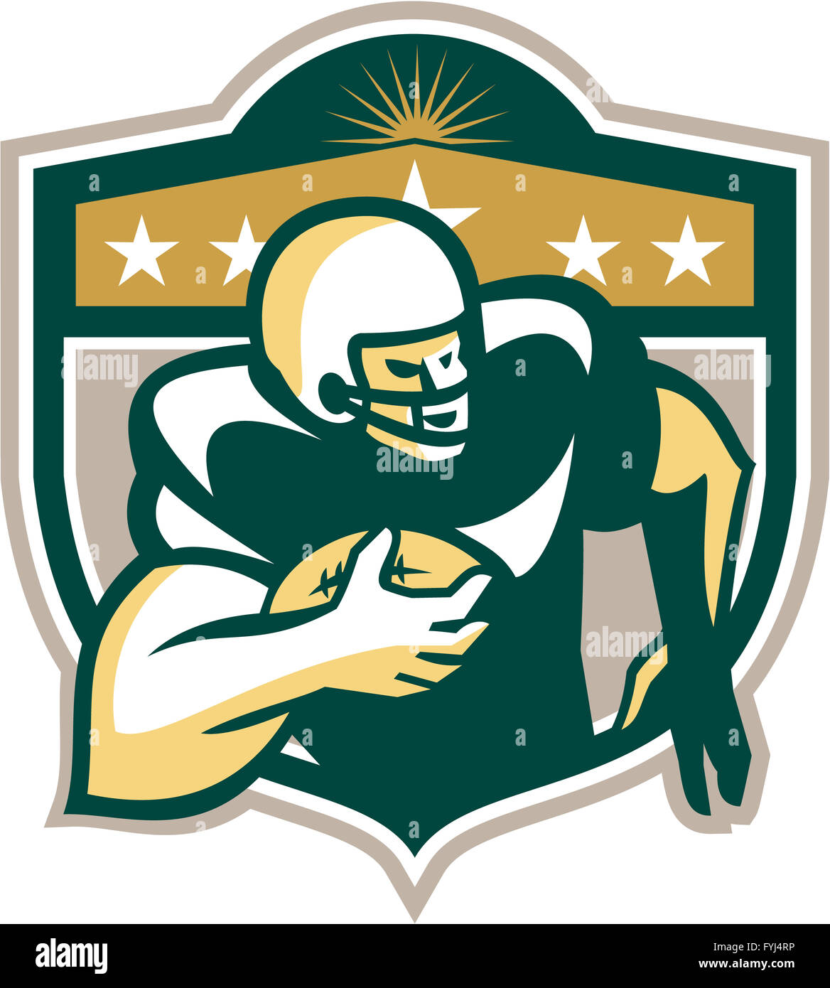 Amerikanische Gridiron Wide Receiver laufen Stockfoto