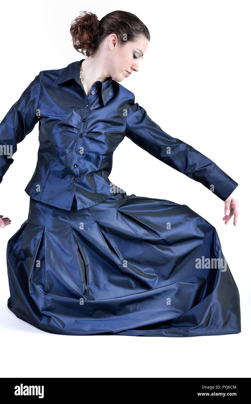 Frau mit hohem Kontrast Gala Kleid Stockfoto