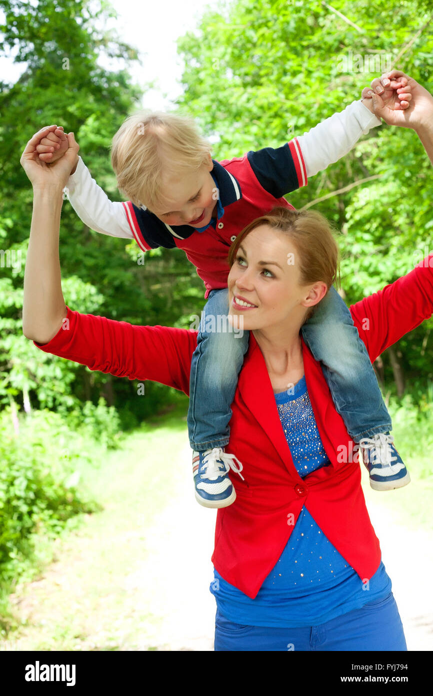 Spaß mit meiner Mama Stockfoto