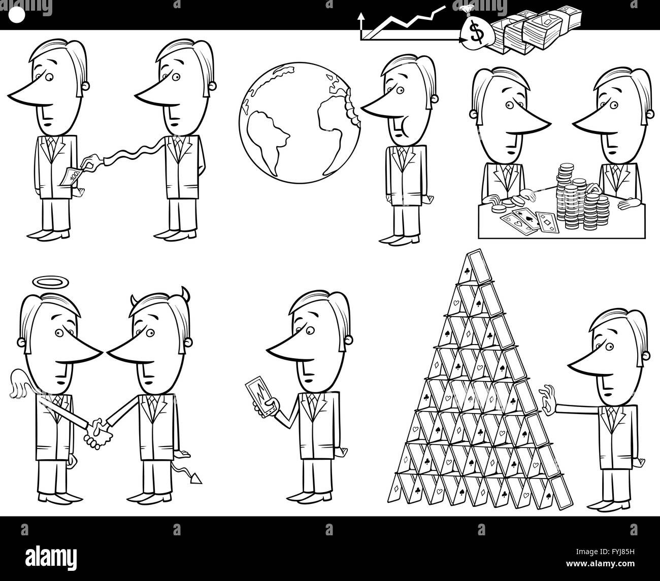 Cartoon Geschäftskonzepte und Ideen einstellen Stockfoto