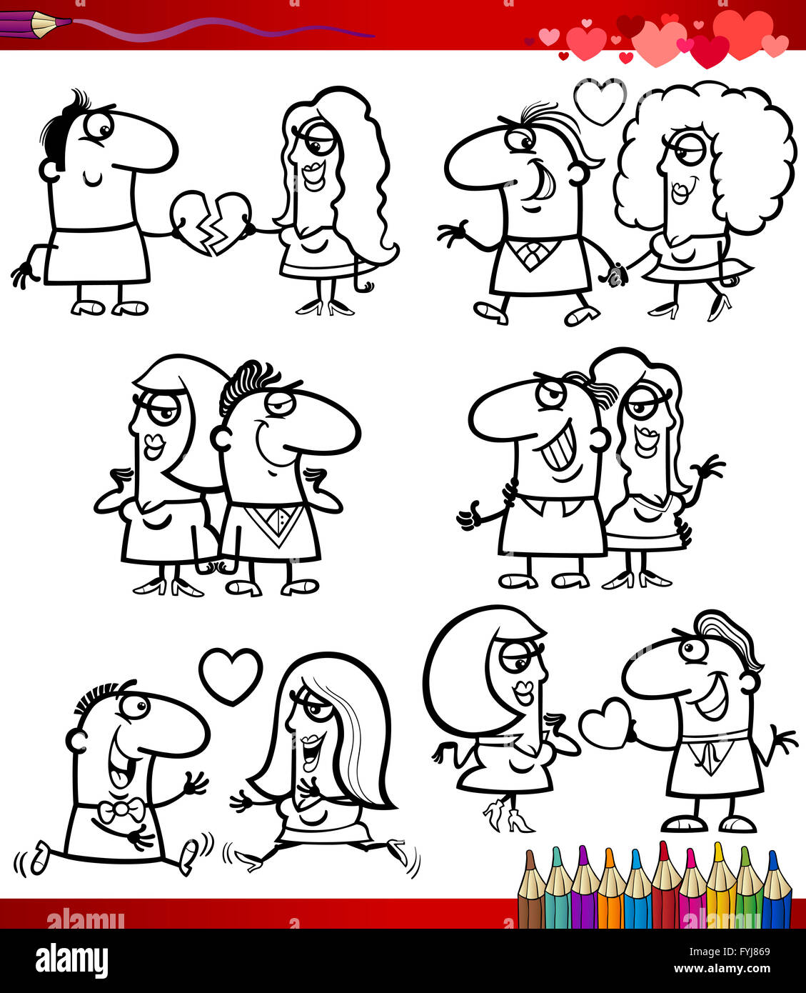 paar in Liebe Cartoons Malvorlagen Stockfotografie - Alamy paar in Liebe Cartoons Malvorlagen Stockfotografie - Alamy