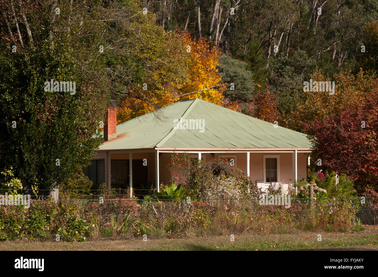 Landhaus am Freeburgh im Tal Öfen, nordöstlichen Victoria, Australien Stockfoto