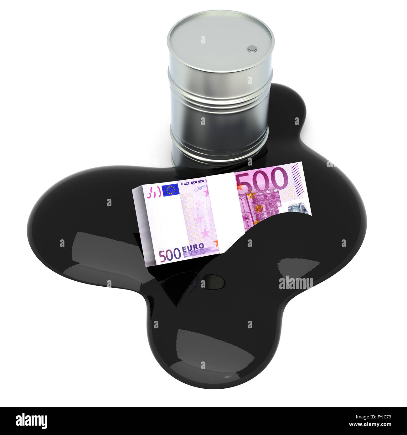 Euro und Öl Stockfoto