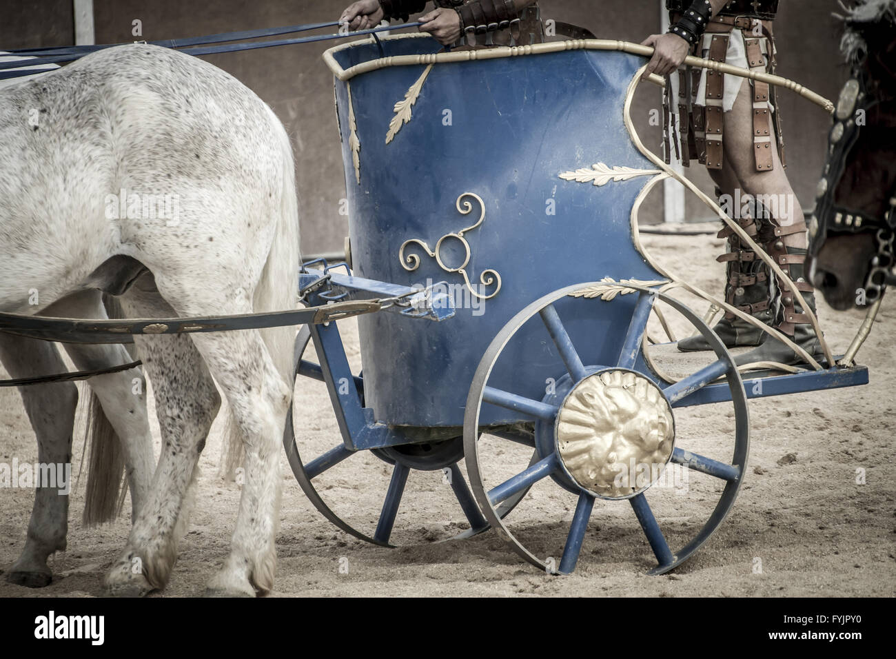 Detail, Roman Wagen in einem Kampf der Gladiatoren, blutigen Zirkus Stockfoto