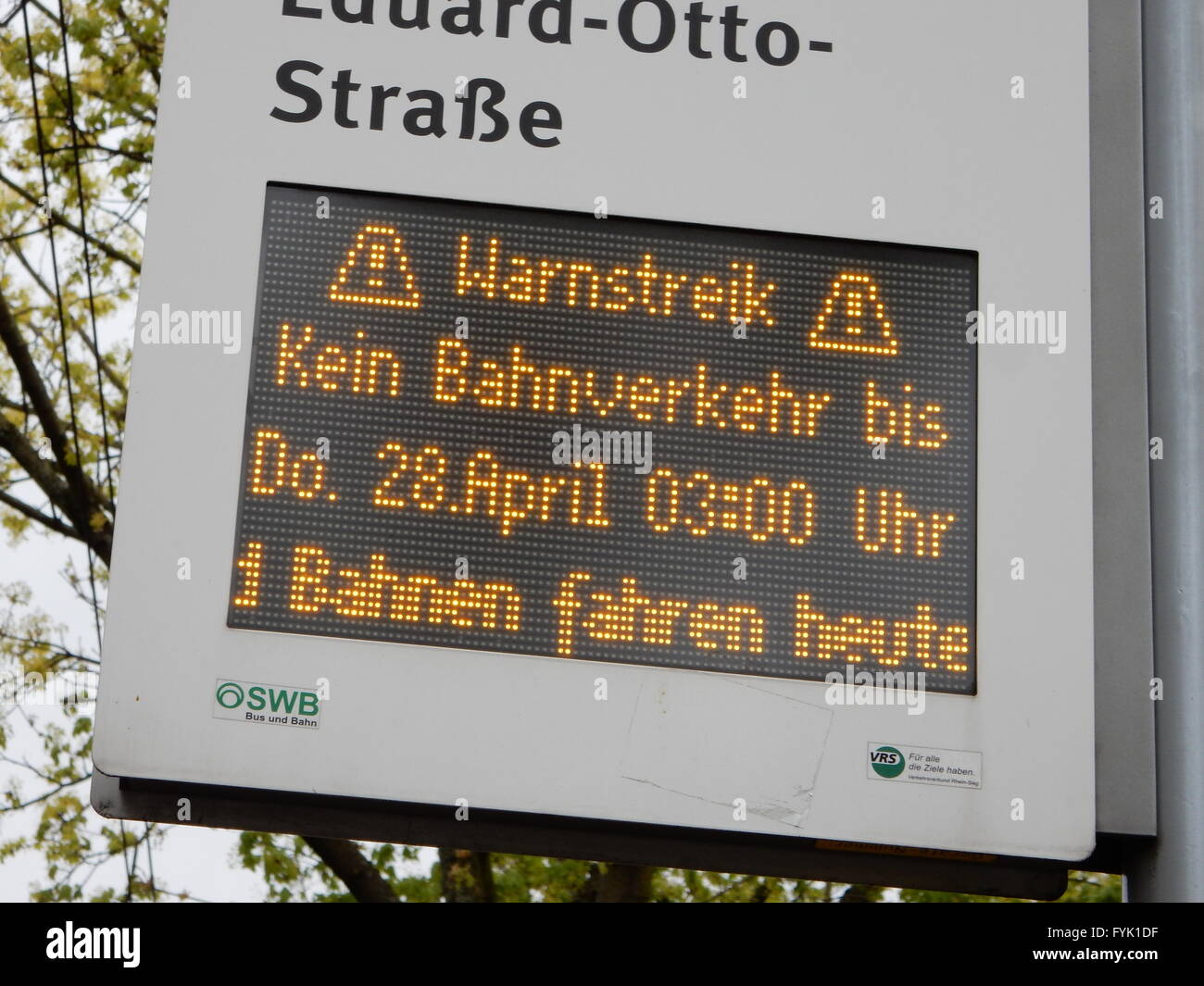 Streik der ver.di Gewerkschaft in Bonn, Deutschland Stockfoto