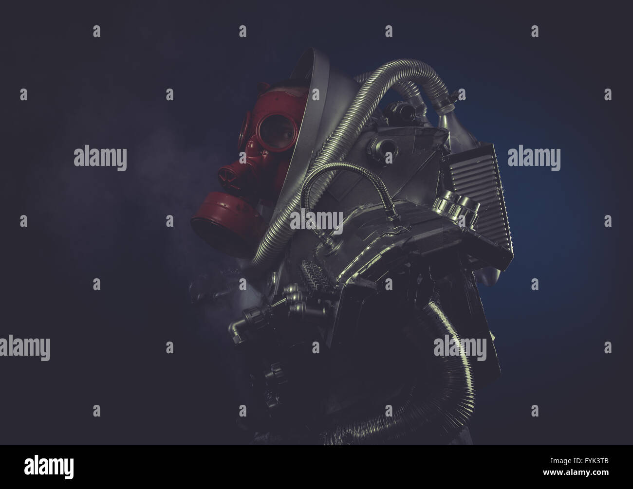 SciFi, Mann mit Roboter-Rüstung, Starfighter Stockfoto