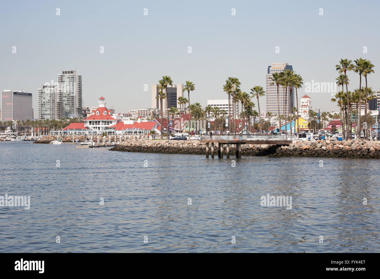 Long Beach California Stadtbild von der Küste entfernt. Eine berühmte Reiseziel. Stockfoto