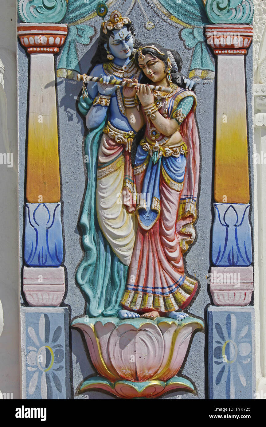 Skulptur von Radha Krishna Stockfoto Skulptur von Radha Krishna Stockfoto