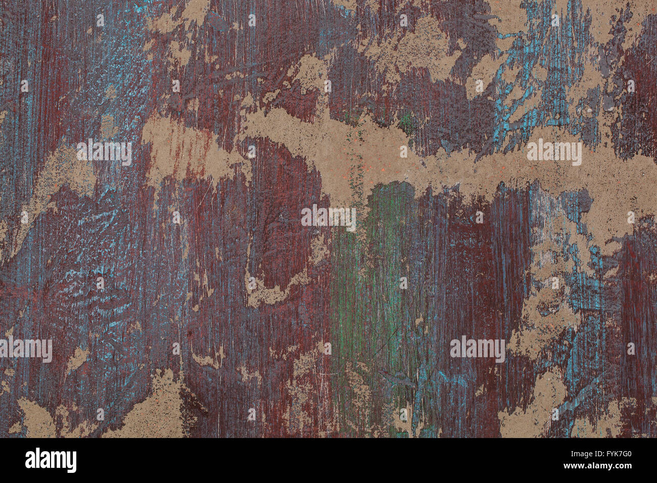 Grunge rot und blau bemalten Wand Stockfoto