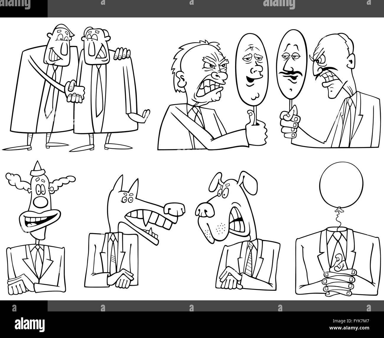 Cartoon-Politik-Konzepte-Satz Stockfoto