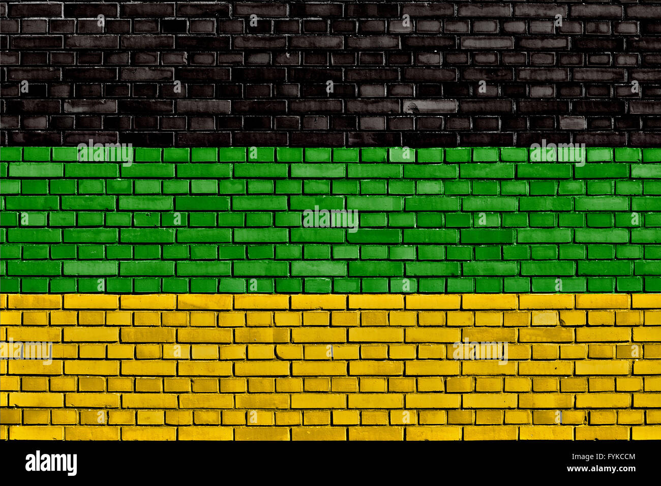 Flagge des African National Congress, auf Stein gemalt Stockfoto