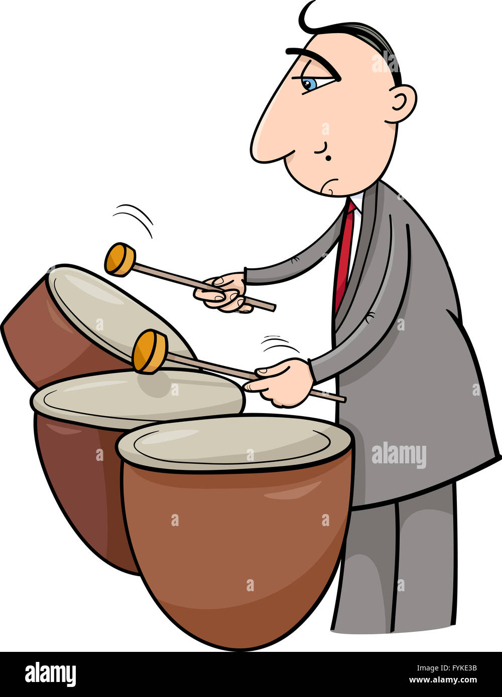 Schlagzeuger Musiker Cartoon illustration Stockfoto