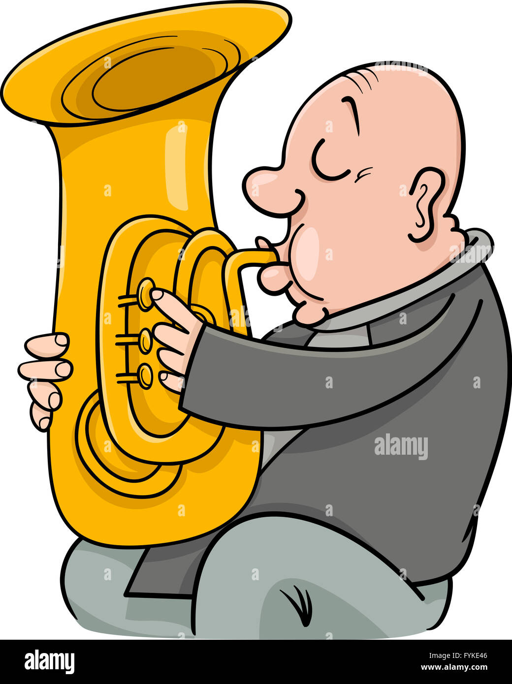 Trompeter Musiker Cartoon illustration Stockfoto