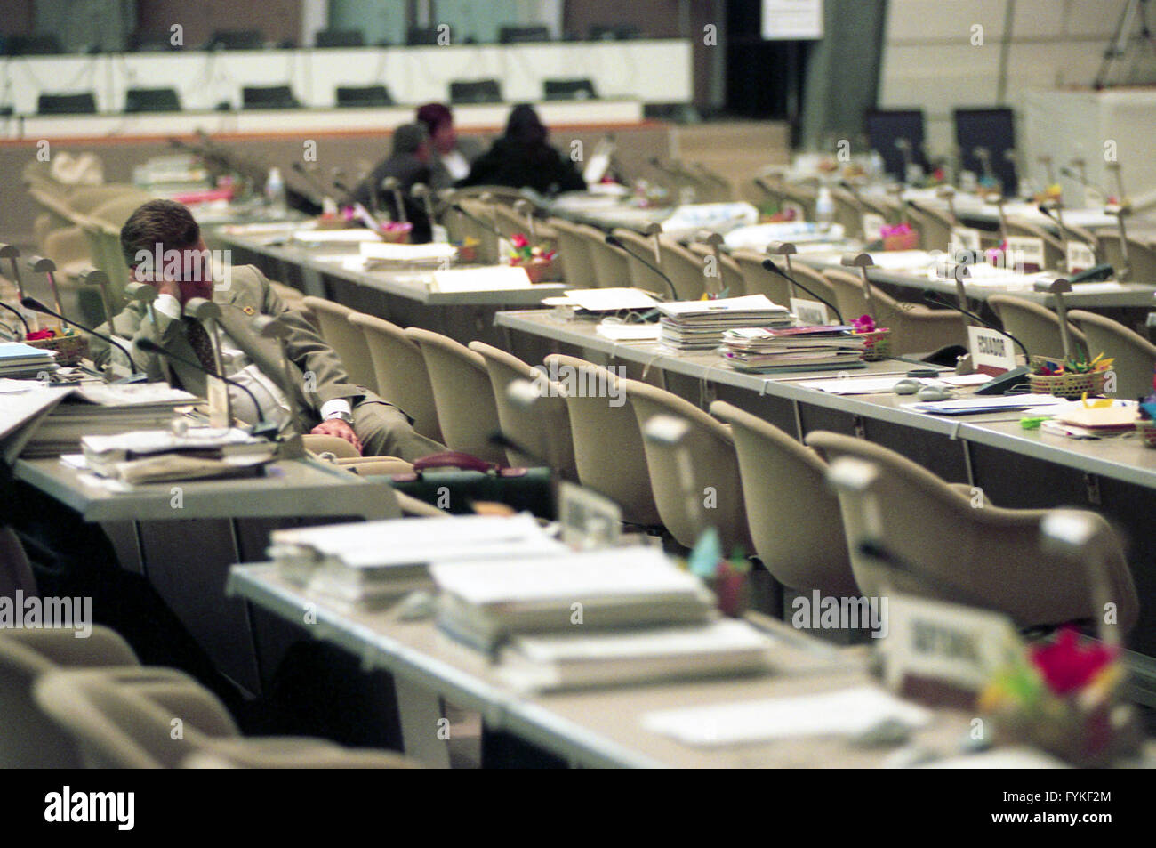 Das Rahmenübereinkommen der Vereinten Nationen über Klimaänderungen in Kyoto (COP3) zwischen 1. Dezember 1997 bis 10. Dezember 1997, in Kyoto, Japan stattfand. (Foto von Natsuki Sakai/AFLO) Stockfoto