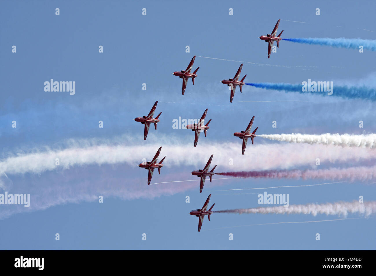 Red Arrows Formationsflug Stockfoto