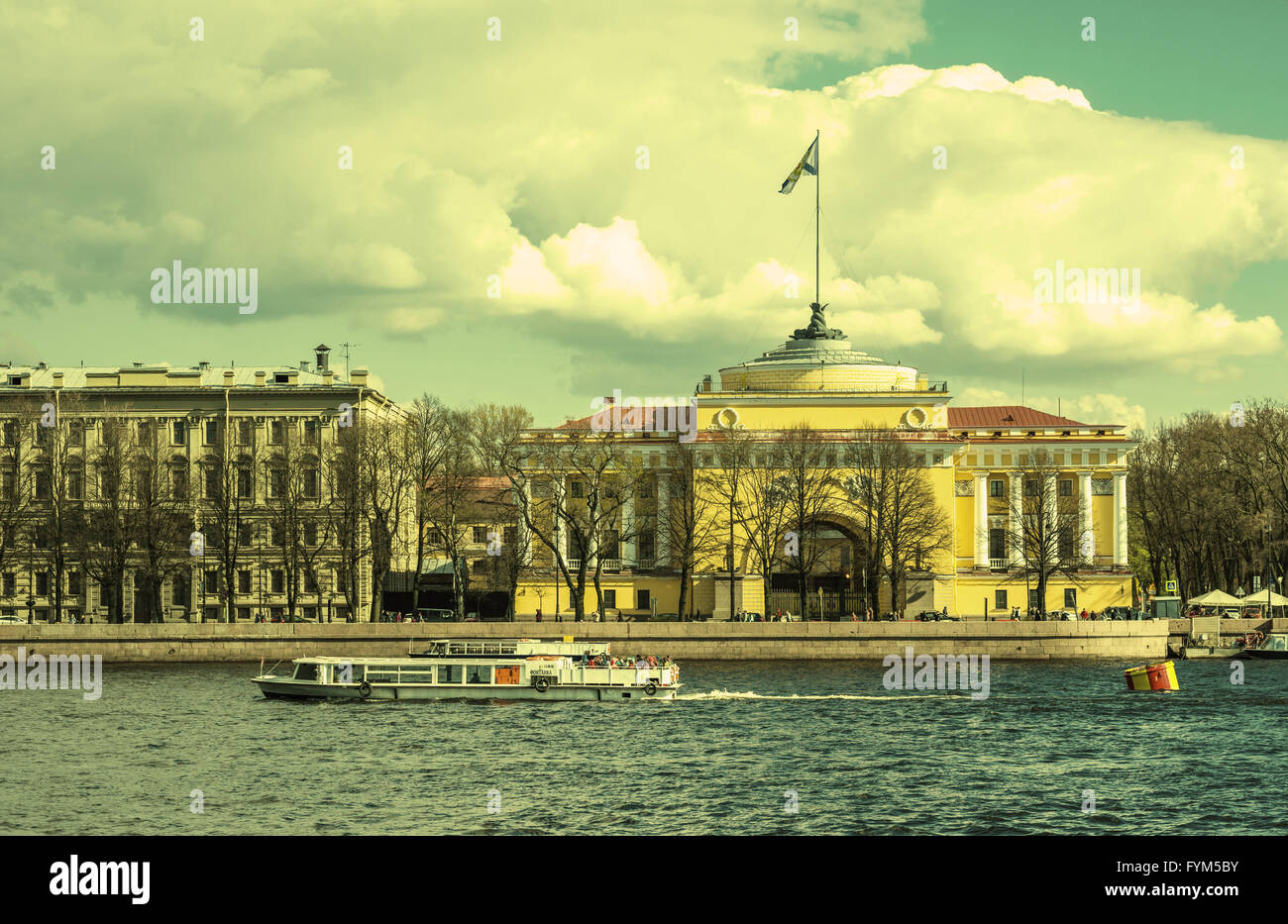 Retro-Style-Image der Admiralität Gebäude, Sankt Petersburg, Russland Stockfoto